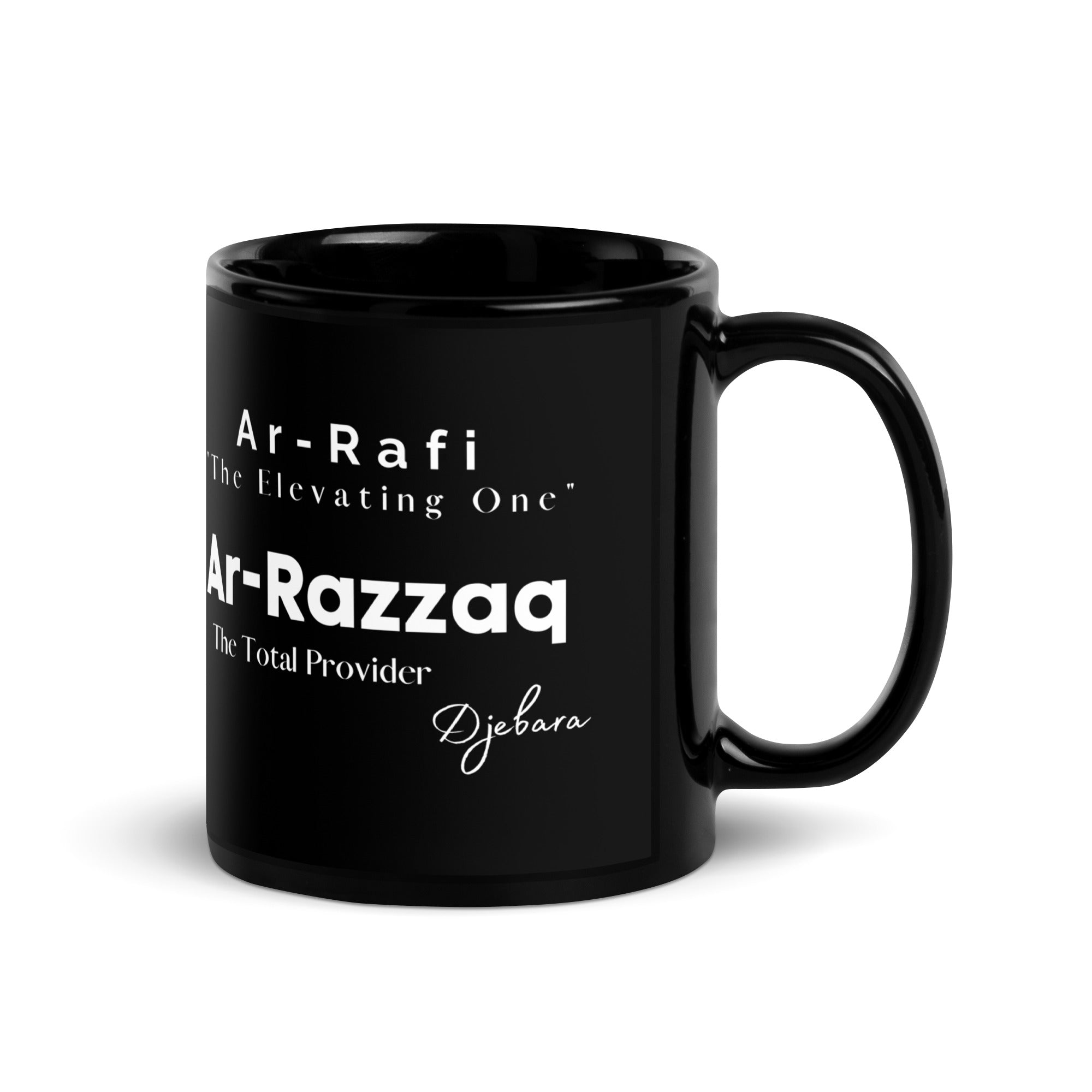 Ar-Rafi "The Elevating One" 99 Names Black Glossy Coffee Mug Tea Cup