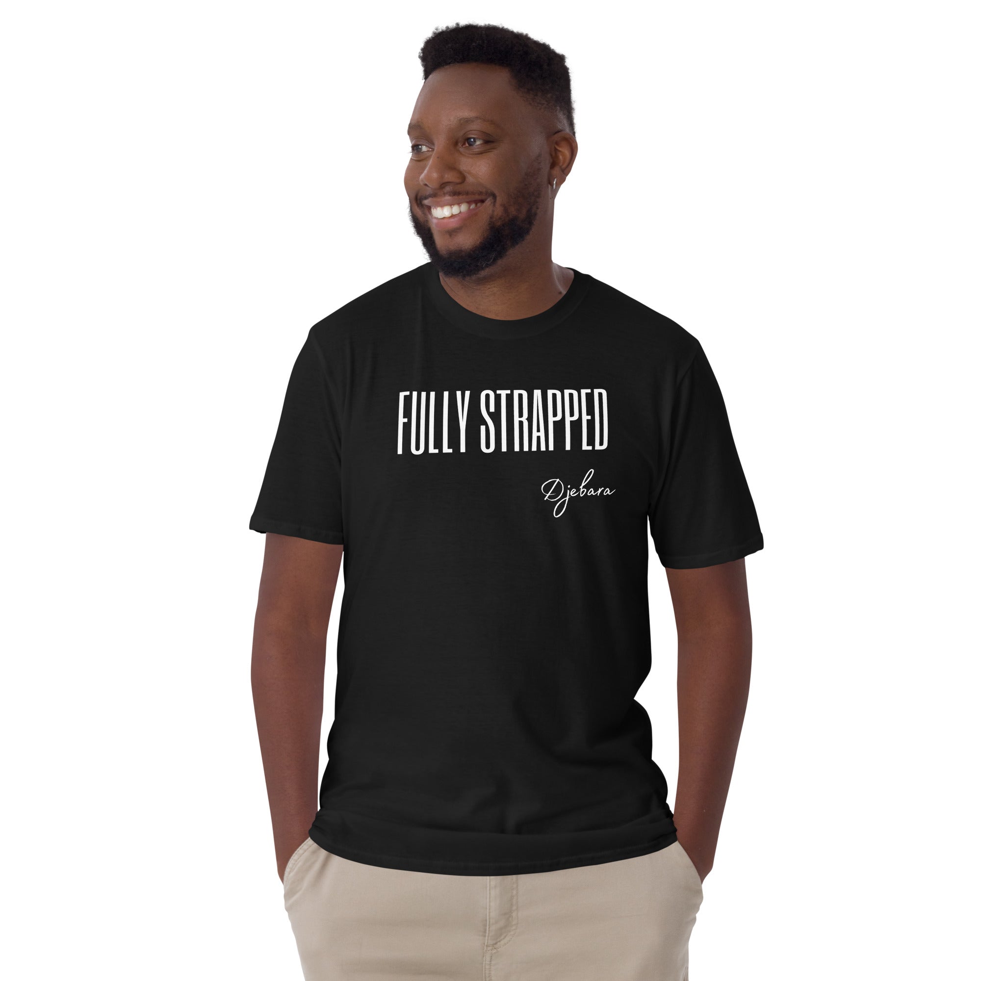 Black FULLY STRAPPED Front & Back Short-Sleeve Unisex T-Shirt S-3XL