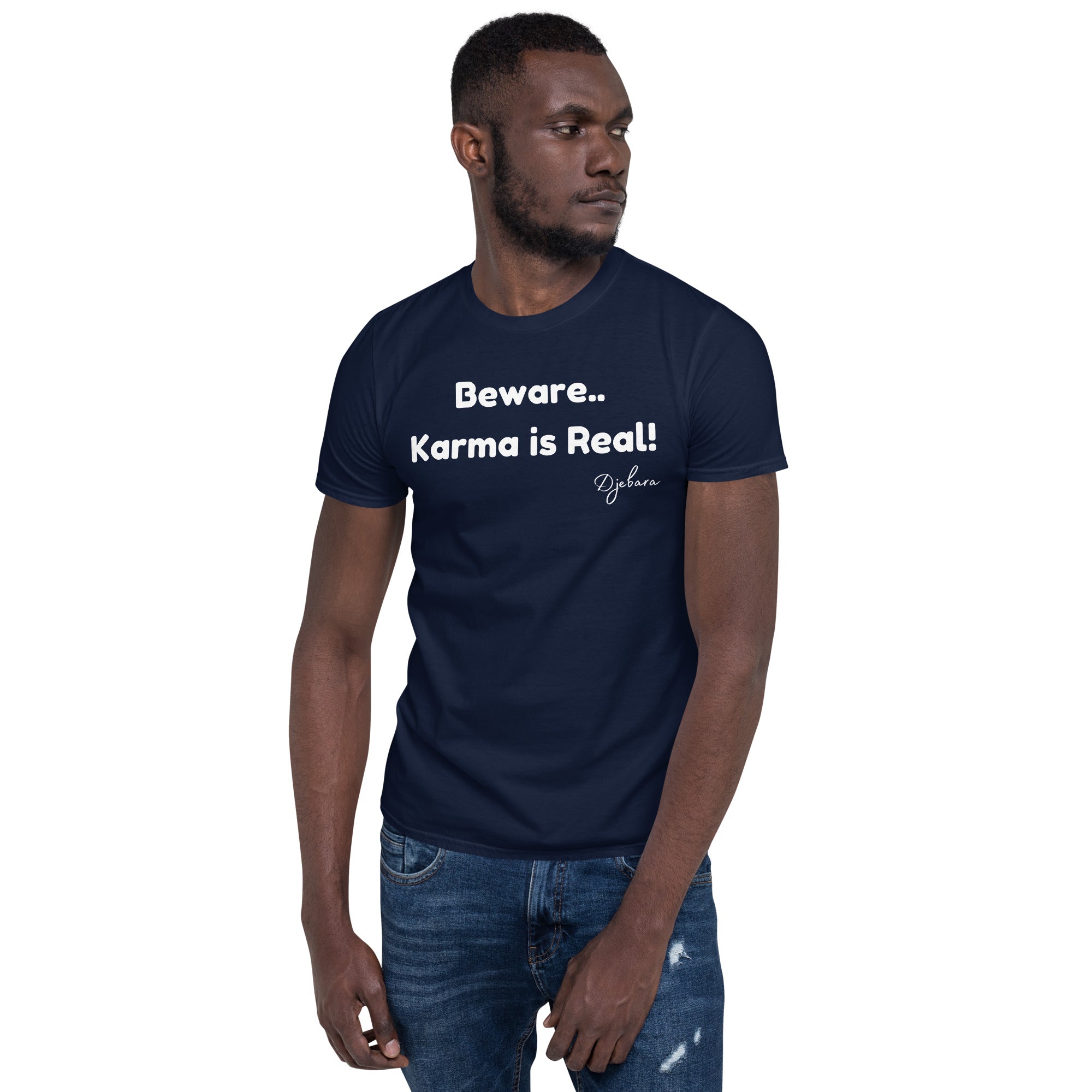 Navy Blue Karma Short-Sleeve Unisex T-Shirt S-3XL