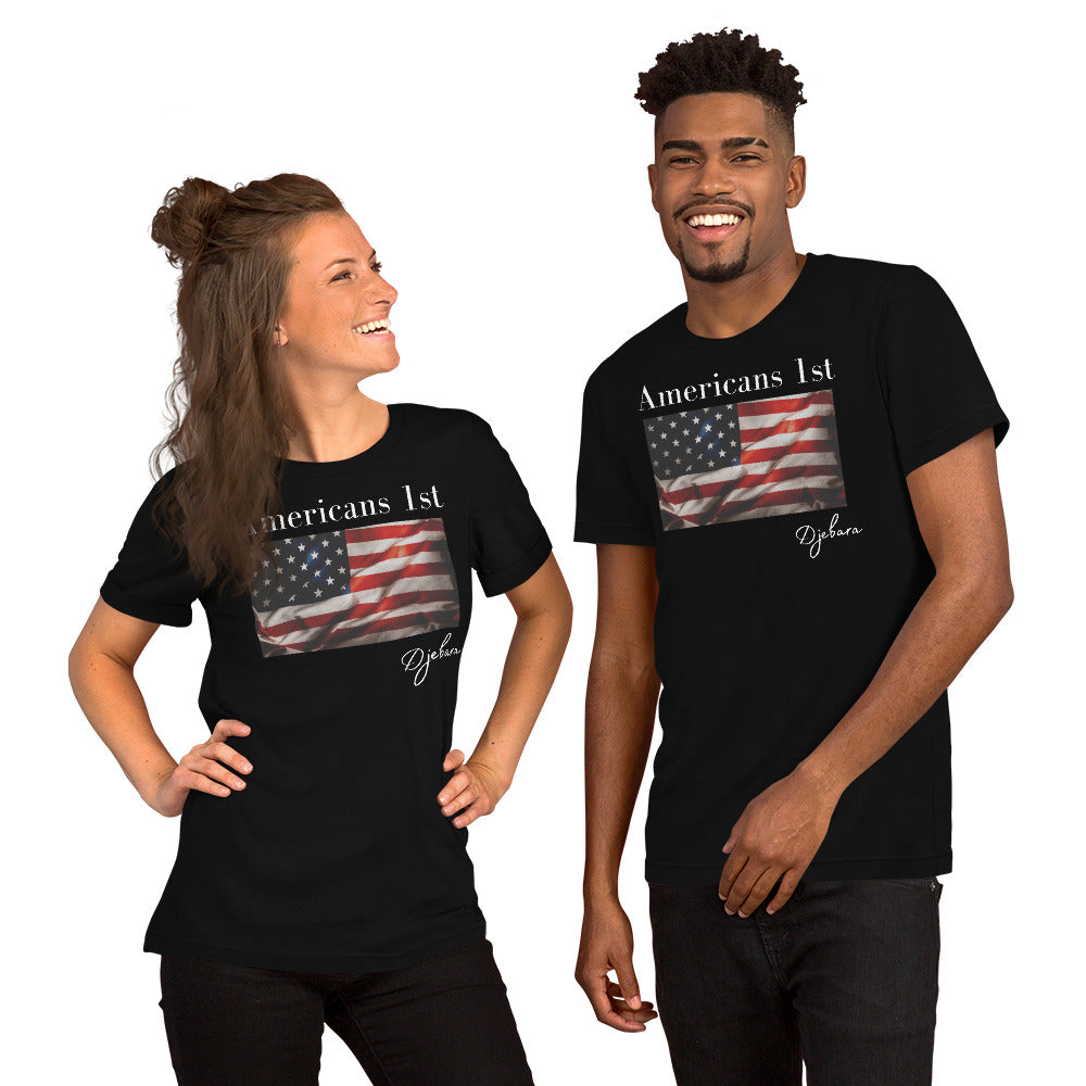 Bella Canvas Americans 1st Flag Patriot Short Sleeve Unisex T-Shirt S-5XL