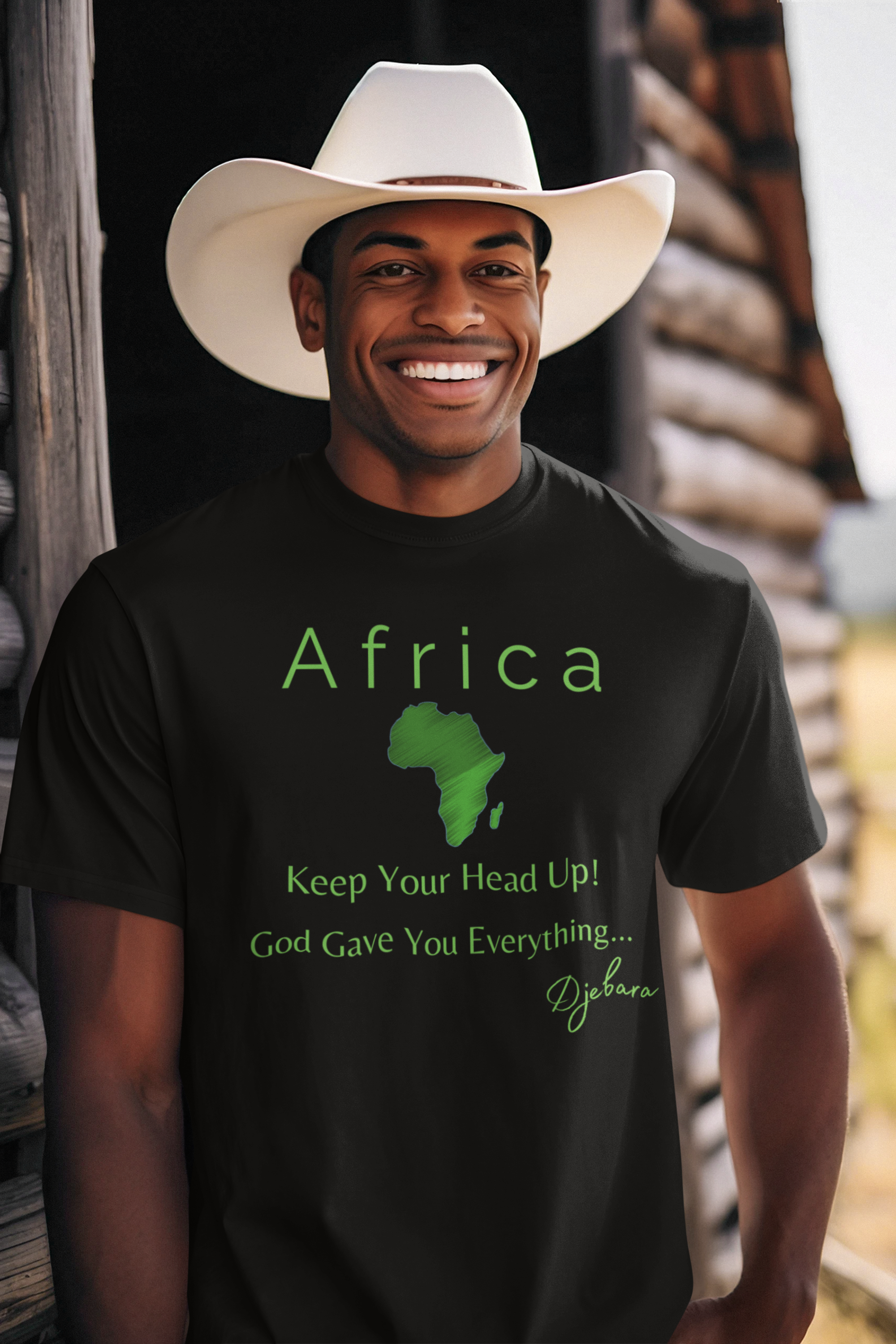 Black Africa Short-Sleeve Gildan Unisex T-Shirt (Green) S-3XL