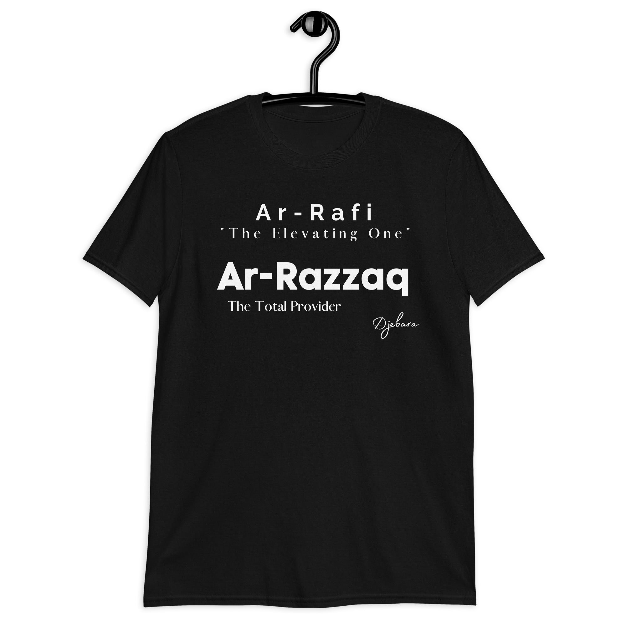 Black Ar-Rafi "The Elevating One" 99 Names Short-Sleeve Unisex T-Shirt S-3XL